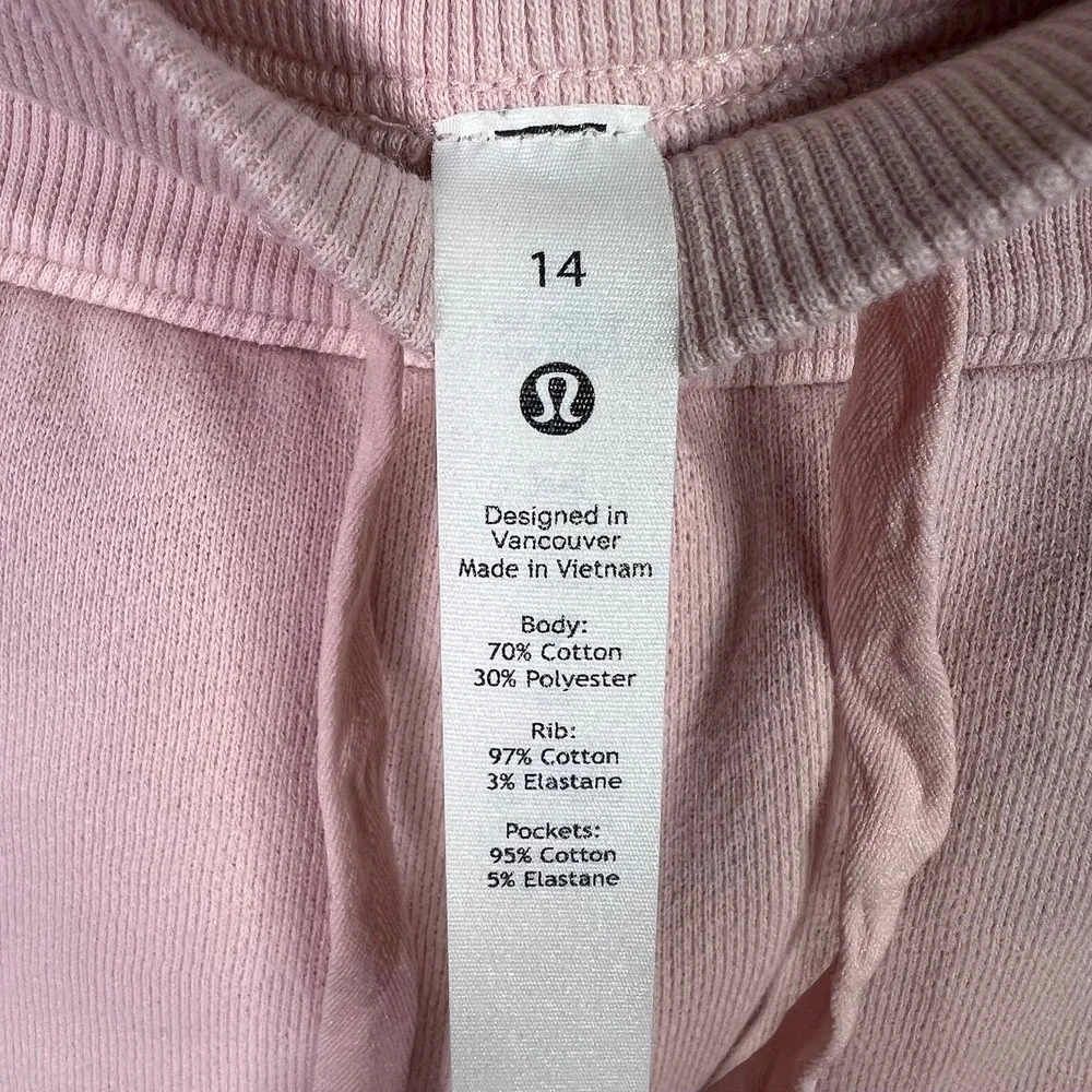 Lululemon Scuba High Rise Joggers Soft Pink 14 Cotton Fleece Lounge‎ Sweatpants